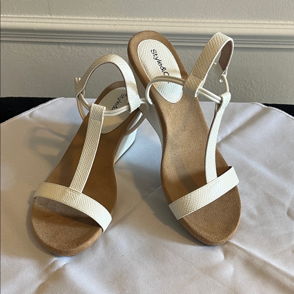 Style & Co. Cream Sandals